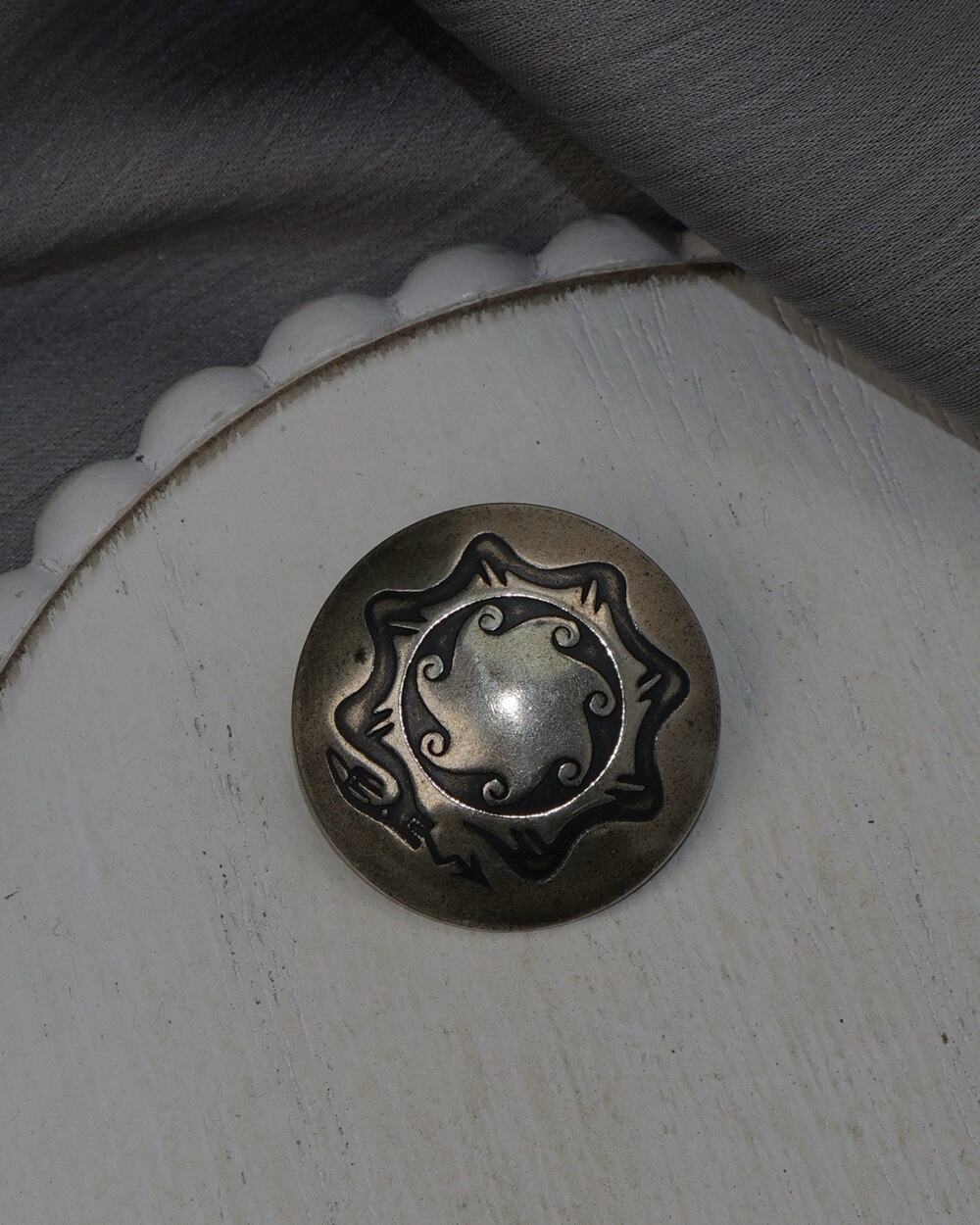 Vintage Navajo Sterling Silver Button Cover 3.7G / 0.9in